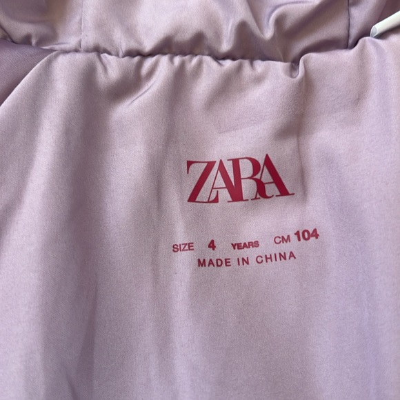 Zara Girls Water repellent jacket Size 4Y pink / Mauve - Picture 5 of 7